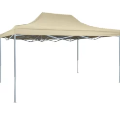 vidaXL Lawn & Garden* Professional Folding Party Tent 9.8'X13.1' Steel Cream