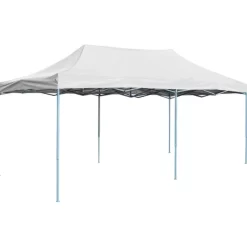 vidaXL Lawn & Garden* Professional Folding Party Tent 9.8'X19.7' Steel White