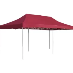 vidaXL Lawn & Garden* Professional Folding Party Tent Aluminum 19.7'X9.8' Wine Red