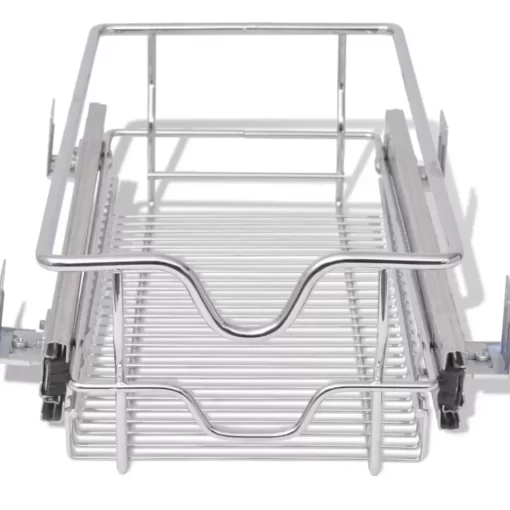 vidaXL Kitchen & Dining* Pull-Out Wire Baskets 2 Pcs Silver 11.8"