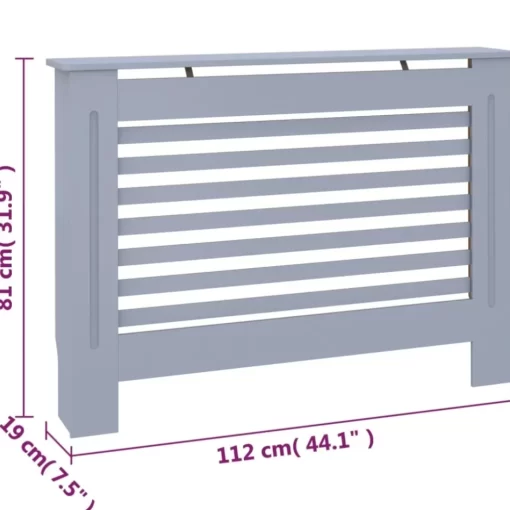 vidaXL Household Appliance Accessories* Radiator Cover Anthracite 44.1"X7.5"X31.9" Mdf