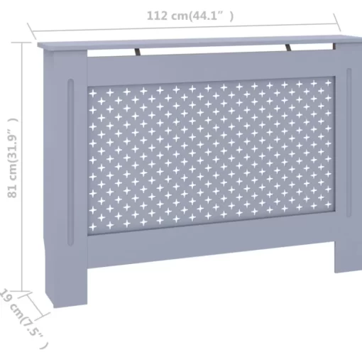 vidaXL Household Appliance Accessories* Radiator Cover Anthracite 44.1"X7.5"X31.9" Mdf