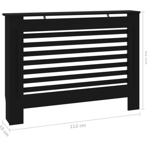 vidaXL Household Appliance Accessories* Radiator Cover Black 44.1"X7.5"X31.9" Mdf