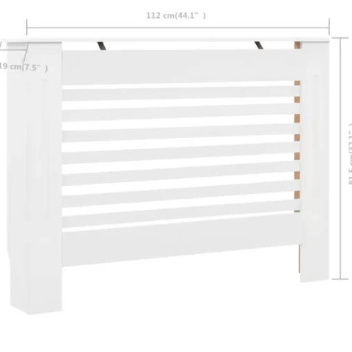 vidaXL Household Appliance Accessories* Radiator Cover White 44.1"X7.5"X32.1" Mdf