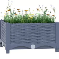 vidaXL Lawn & Garden* Raised Bed 15.7"X15.7"X9.1" Polypropylene