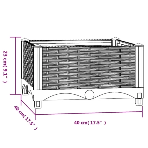 vidaXL Lawn & Garden* Raised Bed 15.7"X15.7"X9.1" Polypropylene