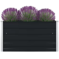 vidaXL Lawn & Garden* Raised Garden Bed 39.4"X39.4"X17.7" Galvanized Steel Anthracite