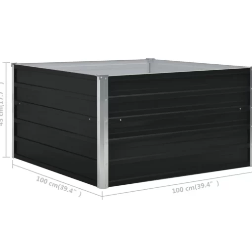 vidaXL Lawn & Garden* Raised Garden Bed 39.4"X39.4"X17.7" Galvanized Steel Anthracite