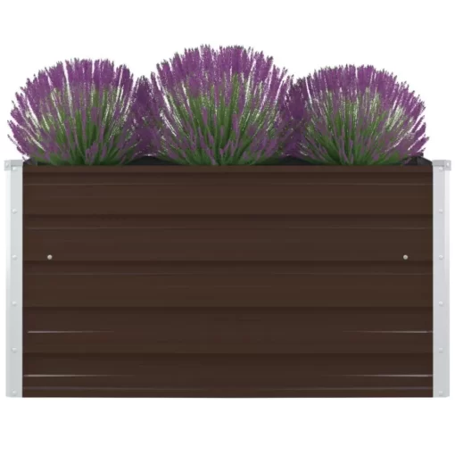 vidaXL Lawn & Garden* Raised Garden Bed 39.4"X39.4"X17.7" Galvanized Steel Brown