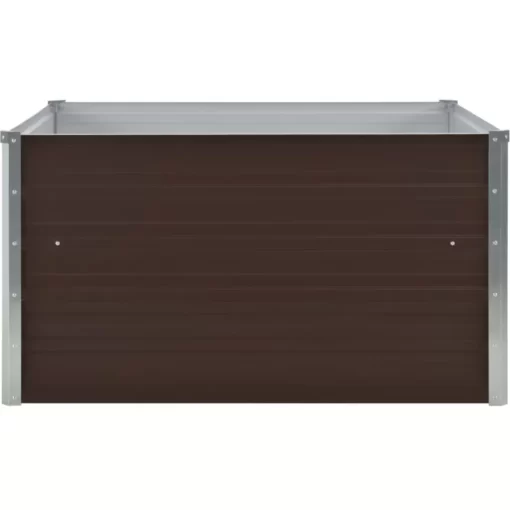 vidaXL Lawn & Garden* Raised Garden Bed 39.4"X39.4"X17.7" Galvanized Steel Brown