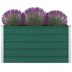 vidaXL Lawn & Garden* Raised Garden Bed 39.4"X39.4"X17.7" Galvanized Steel Green