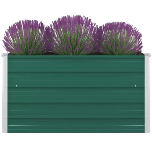 vidaXL Lawn & Garden* Raised Garden Bed 39.4"X39.4"X17.7" Galvanized Steel Green