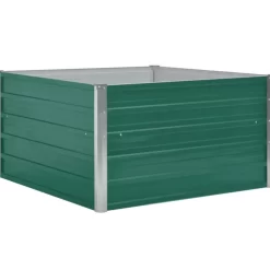 vidaXL Lawn & Garden* Raised Garden Bed 39.4"X39.4"X17.7" Galvanized Steel Green