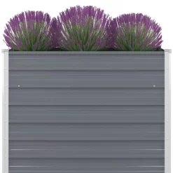 vidaXL Lawn & Garden* Raised Garden Bed 39.4"X39.4"X30.3" Galvanized Steel Gray