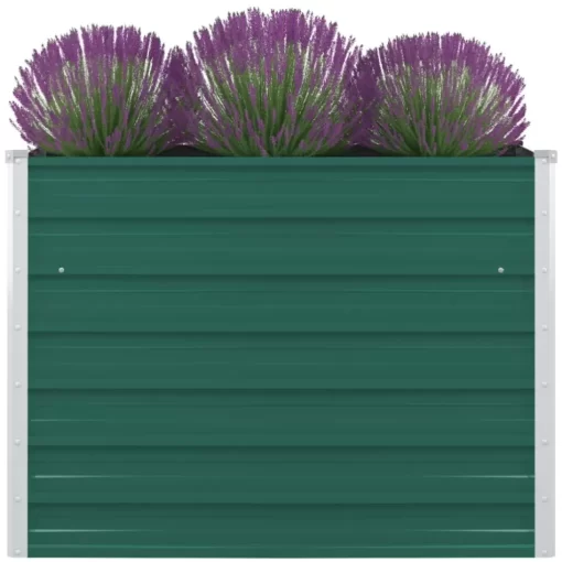 vidaXL Lawn & Garden* Raised Garden Bed 39.4"X39.4"X30.3" Galvanized Steel Green