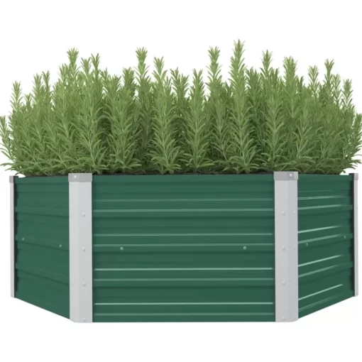 vidaXL Lawn & Garden* Raised Garden Bed 50.8"X50.8"X18.1" Galvanized Steel Green