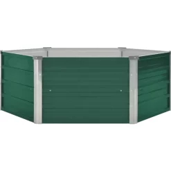 vidaXL Lawn & Garden* Raised Garden Bed 50.8"X50.8"X18.1" Galvanized Steel Green