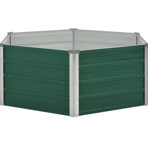 vidaXL Lawn & Garden* Raised Garden Bed 50.8"X50.8"X18.1" Galvanized Steel Green