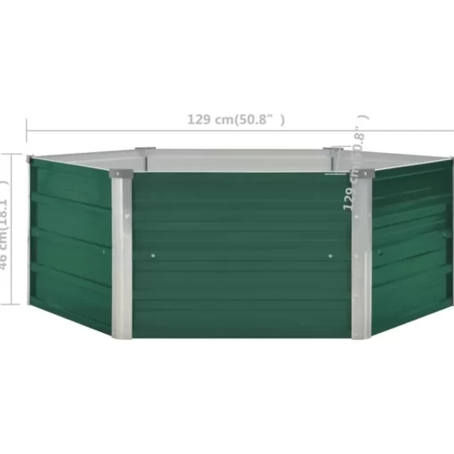 vidaXL Lawn & Garden* Raised Garden Bed 50.8"X50.8"X18.1" Galvanized Steel Green