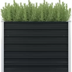 vidaXL Lawn & Garden* Raised Garden Bed Anthracite 39.4"X39.4"X30.3" Galvanized Steel