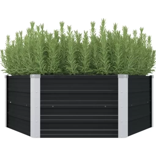 vidaXL Lawn & Garden* Raised Garden Bed Anthracite 50.8"X50.8"X17.7" Galvanized Steel