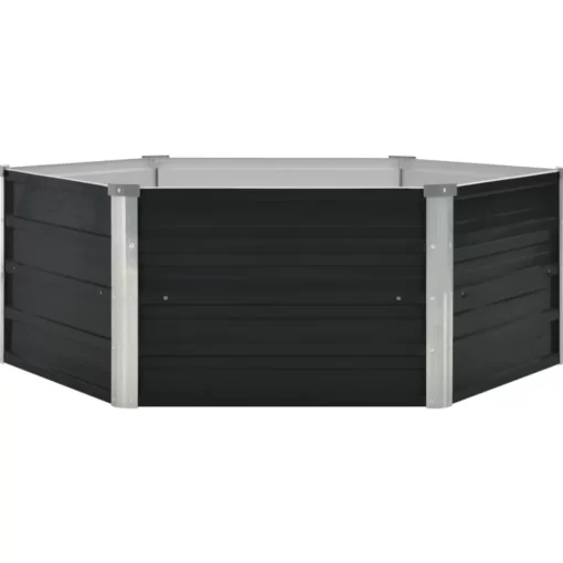 vidaXL Lawn & Garden* Raised Garden Bed Anthracite 50.8"X50.8"X17.7" Galvanized Steel