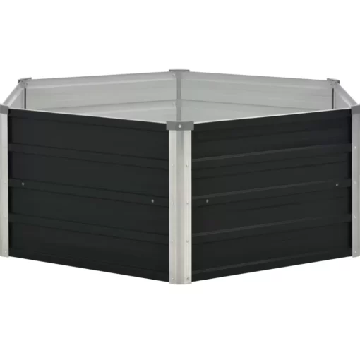 vidaXL Lawn & Garden* Raised Garden Bed Anthracite 50.8"X50.8"X17.7" Galvanized Steel