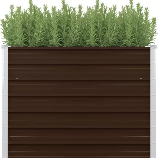 vidaXL Lawn & Garden* Raised Garden Bed Brown 39.4"X39.4"X30.3" Galvanized Steel