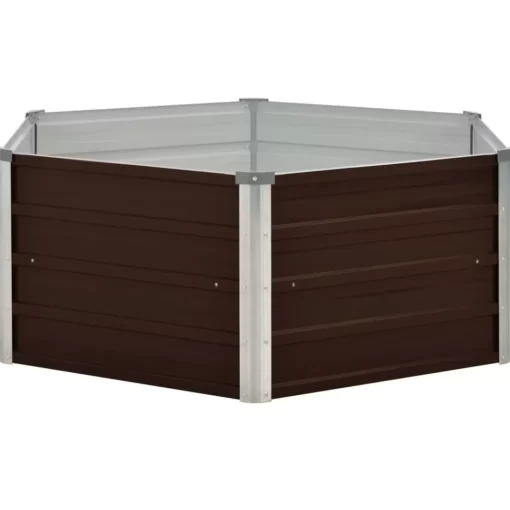 vidaXL Lawn & Garden* Raised Garden Bed Brown 50.8"X50.8"X18.1" Galvanized Steel