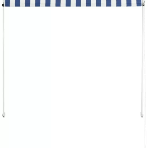 vidaXL Lawn & Garden* Retractable Awning 59.1"X59.1" Blue And White