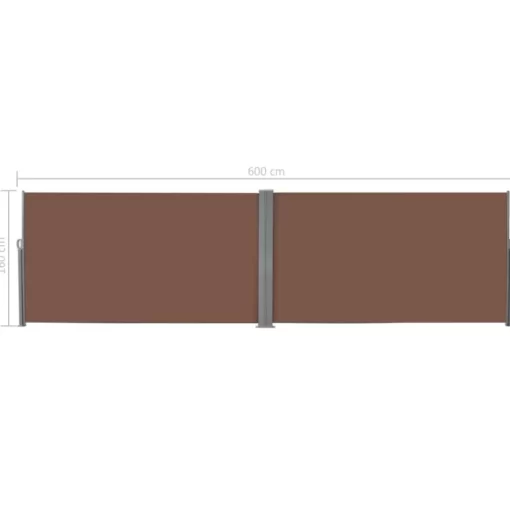 vidaXL Lawn & Garden* Retractable Side Awning 63"X236.2" Brown