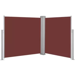 vidaXL Lawn & Garden* Retractable Side Awning Brown 39.4"X236.2"