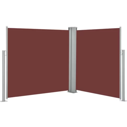 vidaXL Lawn & Garden* Retractable Side Awning Brown 47.2"X236.2"