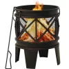 vidaXL Fireplaces* Rustic Fire Pit With Poker Φ16.5