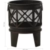 vidaXL Fireplaces* Rustic Fire Pit With Poker Φ16.5