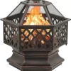 vidaXL Fireplaces* Rustic Fire Pit With Poker 24.4