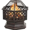 vidaXL Fireplaces* Rustic Fire Pit With Poker 24.4