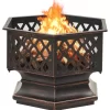 vidaXL Fireplaces* Rustic Fire Pit With Poker 24.4