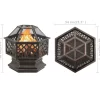 vidaXL Fireplaces* Rustic Fire Pit With Poker 24.4