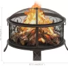 vidaXL Fireplaces* Rustic Fire Pit With Poker 26.6