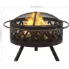 vidaXL Fireplaces* Rustic Fire Pit With Poker 29.9