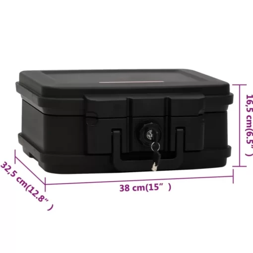 vidaXL Business & Home Security* Safe Box Black 15"X12.8"X6.5" Polypropylene