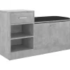 vidaXL Household Supplies* Shoe Bench Concrete Gray 37.2