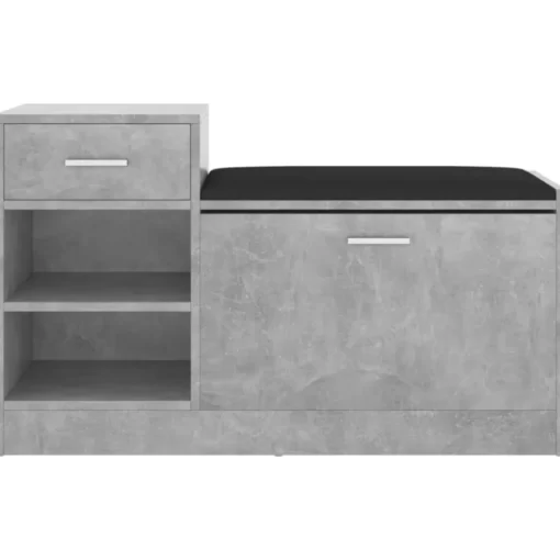 vidaXL Household Supplies* Shoe Bench Concrete Gray 37.2"X12.2"X22.4" Engineered Wood