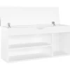 vidaXL Household Supplies* Shoe Bench With Cushion White 40.9