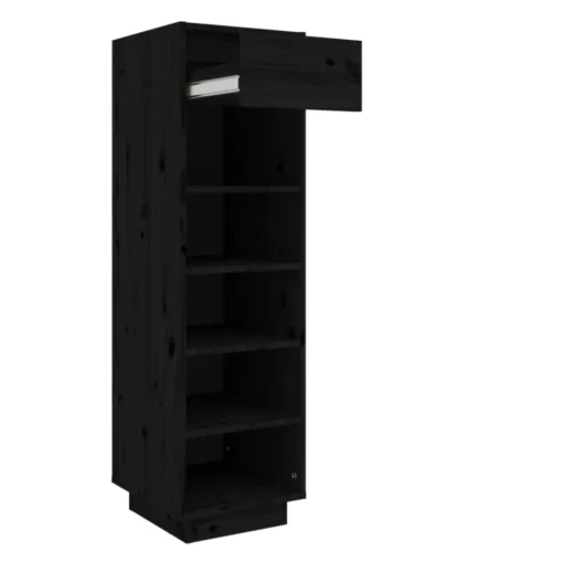 vidaXL Household Supplies* Shoe Cabinet Black 13.4"X11.8"X41.3" Solid Wood Pine