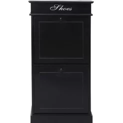 vidaXL Household Supplies* Shoe Cabinet Black 19.7"X11"X38.6" Paulownia Wood