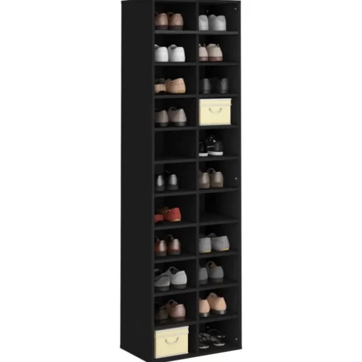 vidaXL Household Supplies* Shoe Cabinet Black 21.3"X13.4"X72" Engineered Wood