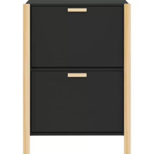 vidaXL Household Supplies* Shoe Cabinet Black 22.6"X13"X31.5" Engineered Wood