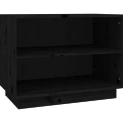 vidaXL Household Supplies* Shoe Cabinet Black 23.6"X13.4"X17.7" Solid Wood Pine